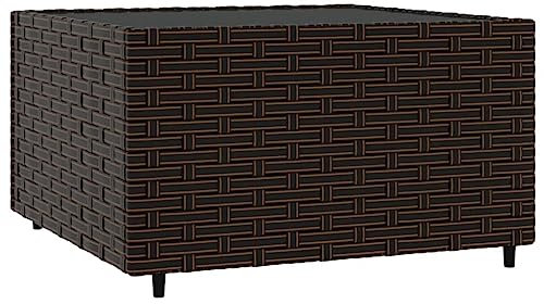 HETFTJN Biergartengarnitur Balkontisch Klein Biertischgarnitur Terrassentisch - Garten-Couchtisch Quadratisch Braun 50x50x30 cm Poly Rattan für Innenhof Balkon Speisesaal Aufenthaltsraum
