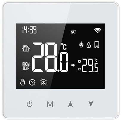 Feegow Smart Thermostat – Touch-programmierbares Heizungsthermostat für Heizungssteuerung, batteriebetriebenes Raumthermostat, WLAN-Wand-Smart-Thermostat für Tuya für ZigBee