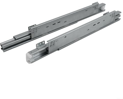Niceminiwall Bodenmontierte Schubladenschienen, 200–500 mm, sanft schließend, unter Bodenschienen, dreiteilige Schienen, unten montierte Schienen (400 mm)