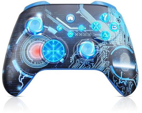 LED Wireless Controller for Xbox Series X|S, Xbox One X|S, PC, Steam, Custom Gamepad Light Up Gaming Controller with 3.5mm Audio Jack/Turbo/Dual Vibration Blue Need to Upgrade