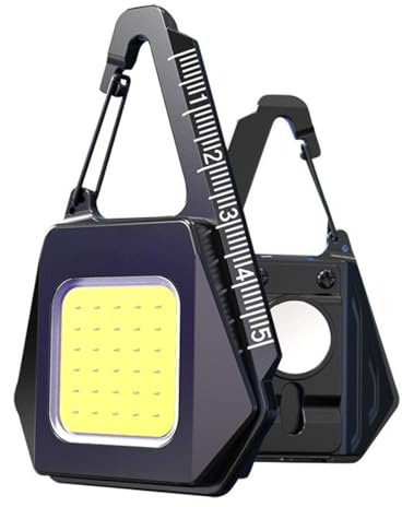 NHQZ 2pcs Energi Mini Linterna LED 4 Modo Mini Llavero Linterna Magnética Multifuncional 800 Lumen Impermeable con Abrebotellas Base Magnética para Camping/Reparación/Emergencia