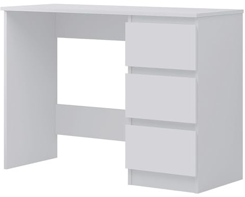 FWStyle Matt White 3 Drawer Dressing Table Desk 72 x 99 x 40cm
