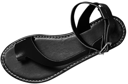 Sandalias Barefoot Mujer,Sandalias Planas Mujer con Tiras y Ajustable Cierre de Hebilla Minimalismo Versátil Punta Abierta Sandals Elegante y Cómoda Zapatos Verano Casual Chanclas de Playa Verano
