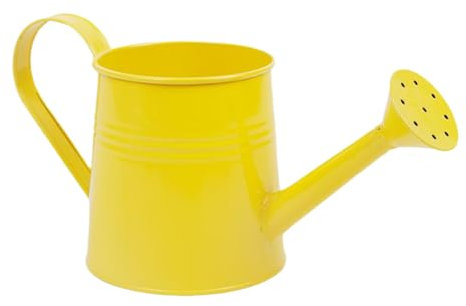 Arrosoir en métal pour d'intérieur et d'extérieur - Arrosoir galvanisé de 1 l - pour la décoration de la Maison et Le Jardinage - Jaune