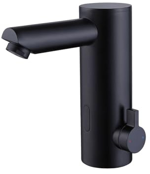 Bathroom Taps Sensor Tap Infrared Basin Tap Basin Taps Touchless Bathroom Tap Hot and Cold Water Bathroom Sink Taps Single Handle Brass,Black
