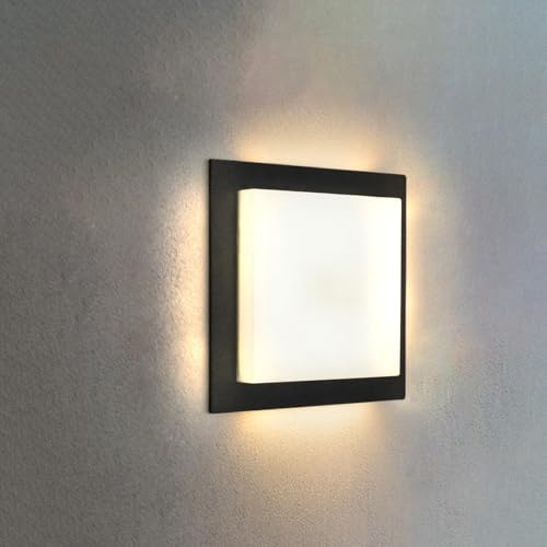 MULANDI LED applique murale exterieur, Applique murale d'extérieur 4000K blanc chaud, éclairage LED à économie d'énergie, IP44 lampe d'extérieur résistante aux intempéries avec lumière
