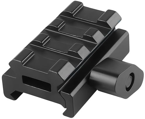 Gexgune 1/2 Picatinny-Schienen-Riser-Montage, Zielfernrohr-Riser aus Aluminiumlegierung, 3-Slot-20-mm-Picatinny-Adapter für Optik