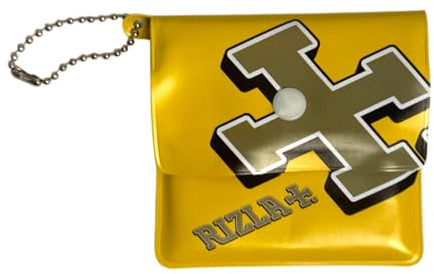 Foil-Lined Pocket Ashtray with Button Fastening – Reusable & Portable Travel Ashtray (Yellow)