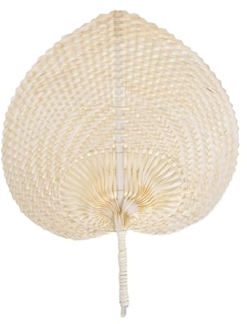 Ventagli Intrecciati - Ventaglio Estivo In Paglia - Ventaglio A Forma Di Cuore Fatto A Mano Tessuto,Tessuto In Paglia Naturale, Sicuro Ed Ecologico, per L'estate, Le Feste E Le Spiagge