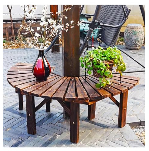 BZJPRFC Banco De Árbol Semicircular, Asiento For Muebles De Patio Al Aire Libre, Taburete De Jardín De Madera, Elemento Romántico For Jardín, Forma Extensible Infinitamente
