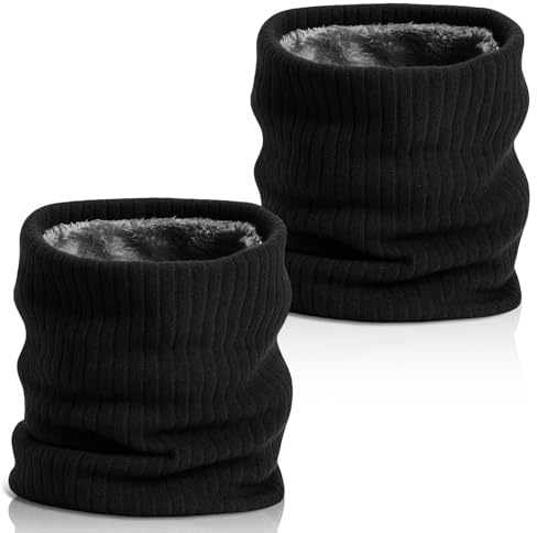 2 Stück Halswärmer Herren, Schlauchschal, Verdickte Fleece Futter Winterkreisschal Schlauchschal Unisex Lässiger,Halsschlauch Für Fahrrad Motorrad Skifahren, Geeignet Für Kaltes Wetter