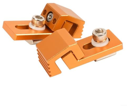 Kit de abrazadera de placa de presión lateral CNC con abrazaderas de sujeción de aluminio de perfil bajo en T para fresadoras y grabado CNC3018, amarillo, paquete de 2