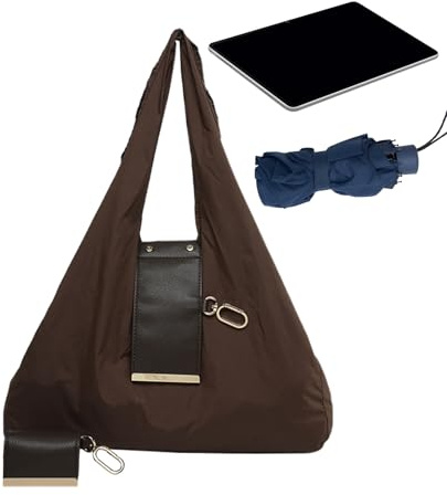 Tragetasche – Faltbare PU-Leder-Tasche mit Schlüsselanhänger | faltbare Handtasche, Schlüsselanhänger, Einkaufstasche, für Studenten, Lehrer, Reisen, Outdoor, Schule, Einkaufen, Büro, Arbeit,