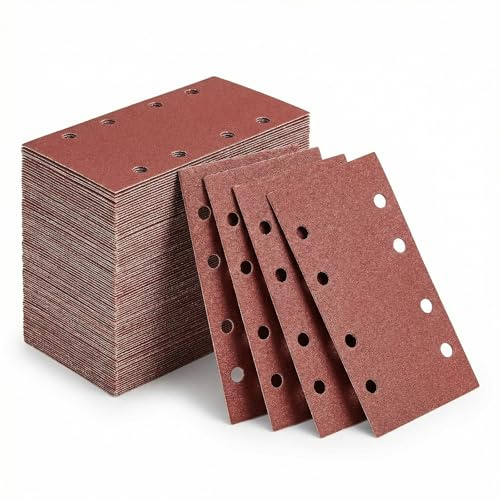 93x185mm Sandpaper Set, 30Pcs Sanding Pads Hook and Loop Sandpaper Sheets, 60/80/120/180/320/400 Grit Sandpaper for Electric Sander, No Clogging Fine Sandpaper for Wood Walls Metal