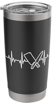 Knife and Cleaver Heartbeat Steak Lover Carnivore Butcher Stainless Steel Insulated Tumbler