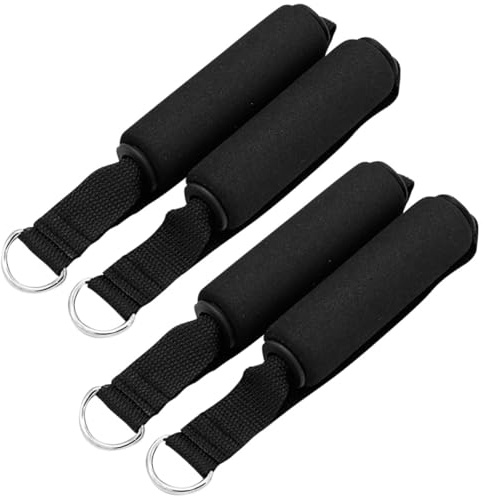 Alipis 4 Mangos de Ejercicio con Mosquetón para Entrenamiento de Fuerza, Mango Agarre, Tirador de Tubo de Resistencia, Accesorios para Gym, Color Negro, Agarre Cómodo para Fitness en