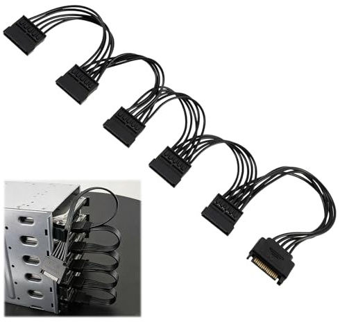 1pcs Cable Adaptador Sac1-5,cable De Disco Duro Sata,1 Macho a 5 Hembras, Extensor De Conexiones Para Fuente De Alimentación, Compatible Con Hdd,sistemas De Pc, Ssd Para Sistemas Multi-drive
