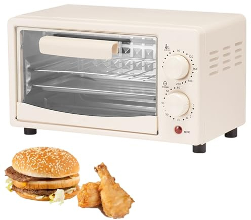 Hornillo Eléctrico de Sobremesa de 12 Litros con Bandeja Para Hornear, Rejilla Para Asar, Temporizador de 60 Minutos, Temperatura Ajustable y Multifunción Para Cocinar en Casa