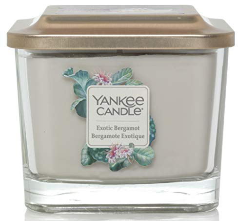Yankee Candle Elevation Kollektion mit Plattformdeckel Mittelgroße quadratische Duftkerze mit 3 Dochten, Exotic Bergamot