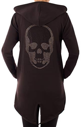 Fashion You Want.DE Damen Cardigan Größe 34/36-40/42 verfügbar Sterne Star Totenkopf Skull Sweatjacke Bolero Strickjacke Strickcardigan