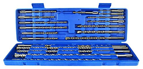BSD Juego de Brocas para Hormigón - Brocas para Martillo Perforador, Brocas para Taladro SDS-Plus - 5-20mm - 20 piezas