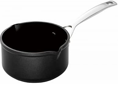 Le Creuset Cazo vertedor de aluminio antiadherente, diámetro 16 cm, para todas las fuentes de calor, incluso la inducción, Antracita/Plateado, 51109160010002