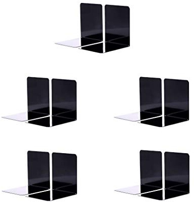 Maul 3506290 Buchstützen aus Metall, 10 Stück, 14x12x14 cm, Schwarz (schwarz | 5er Pack)