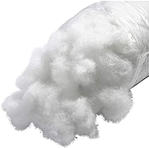 BFS FILTERS Relleno de Microfibra (1 KG Floca) 100% Poliéster Tacto Algodon, de Alta firmeza - Para cojin, Peluche, Almohada, Sofa, Cama Puff. Nieve Artificial.