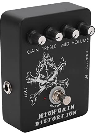 Efecto de Distorsión de Alta Ganancia Efecto de Pedal Múltiple 11ma Pedal de Efectos de Metal con Flash LED para Accesorios de Guitarra de Pedal Negro
