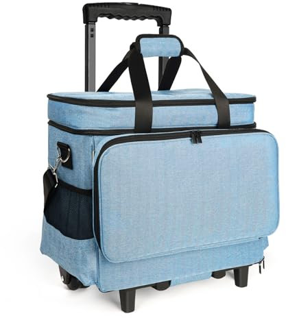 Lorzon Nähmaschinenkoffer mit Rollen, Rolltasche für Nähmaschinen, passend für die meisten Maschinen