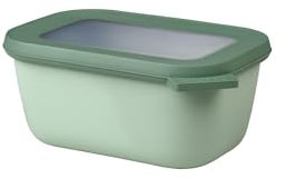 Mepal - Multi Bowl Cirqula Rectangular - Contenitori Plastica con Coperchio - Adatto come Contenitore Ermetico per Frigo, Microonde, Congelatore da Portata - Ciotole Cucina - 750 ml - Nordic sage