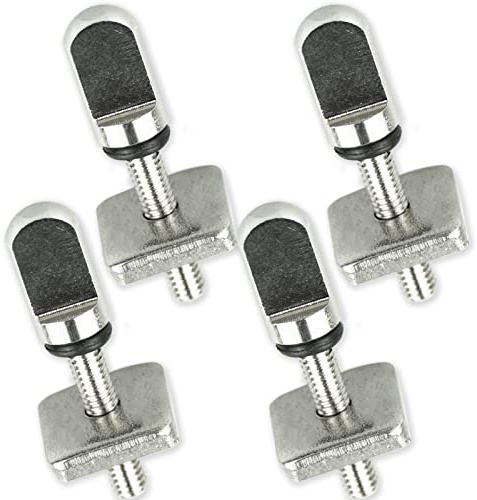 SZCXDKJ 4 st surfbrädor fenskruv rostfritt stål fenbult kit fin platta ersättningstillbehör för lång bräda, uppblåsbar SUP, paddelbrädor, silver