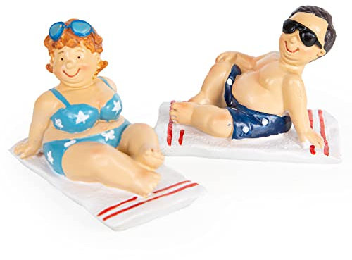 Logbuch-Verlag Urlauber Paar Dekofigur Mann + Frau Strand Urlaub Ferienhaus Badezimmer Dekoration maritim 8,5 cm