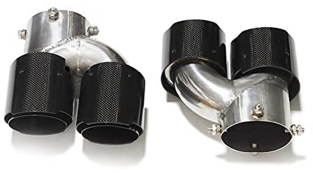 Auspuff Schalldämpfer 1 Paar Kohlefaser-Auspuffspitze Für G22 G23 M440i 2021 2022 Dual Auspuffrohr Schalldämpfer Spitze Auspuffanlage Düse Endrohr Auspuffblende (Farbe : Carbon Fiber B)