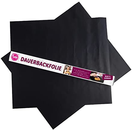 Sallys Set di 2 pellicole per cottura continua, 44 x 39 cm, riutilizzabili, antiaderente, fino a 260 gradi, ideale per forno, barbecue e microonde, lavabile in lavastoviglie
