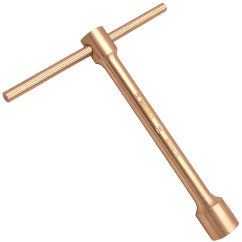WEDO Funkenfreier T-Gleit-Steckschlüssel, 36 mm Innensechskant, Länge 200 mm, Höhe 280 mm, zum Zerlegen oder Anziehen von Schrauben, Berylliumkupfer, nicht magnetisch, DIN-Standard, BAM- und