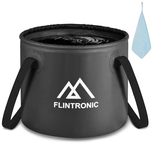 flintronic utomhus vikbar skål 10 l/20 L, utomhus vikbar fiskhink, tillverkad av hållbart presenningstyg, som tvättskål, diskbänk, diskskål