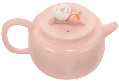 JECOMPRIS Théière À Fleurs En Céramique Bouilloire À Thé En Porcelaine À Feuilles Mobiles Pour Amateur De Thé Rose