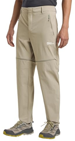 Jack Wolfskin Herren Hikeout Zip Off Pants M Wanderhose, Stone, 46 EU