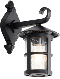 Qazqa classic-antique außen Laterne für den Garten - Herb - Schwarz, max. 60W, Geeignet für LED, 29.4cm, IP44, Rund