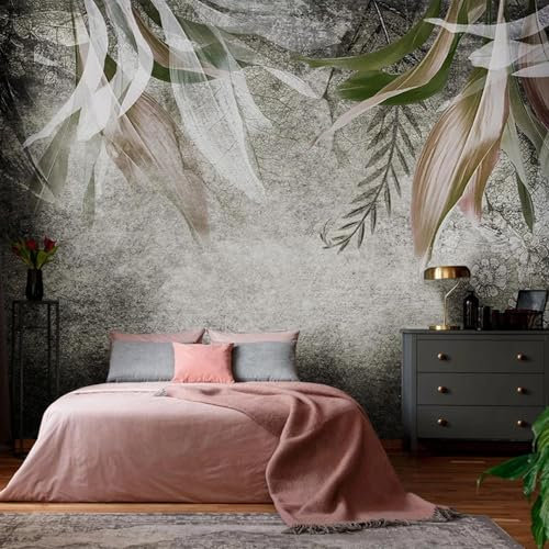MIXUEXUNLU Photo Mural 3D Retro Abstract Art Leaves Decoration Wall Painting Bedroom Living Room Background Modern Wallpaper