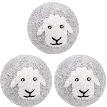 Pasdrucn Tumble Dryer Balls, 6/3pcs XL Wool Dryer Balls, Tumble Dryer Balls, Quality Wool Dryer Balls, Dryer Balls for Laundry Uk, Laundry Balls for Tumble Dryer (3 Stück)