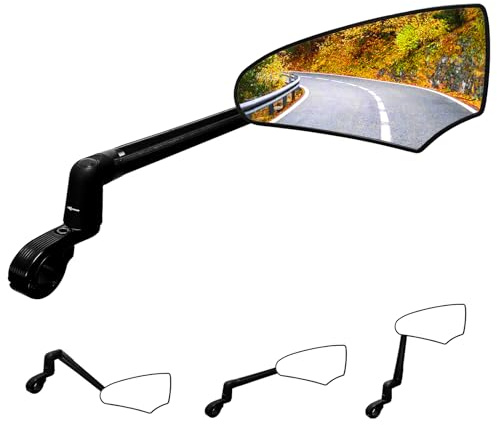 Fahrradspiegel,Neuer Klappbarer Fahrrad Rückspiegel,Spiegelhebel Einstellbar,HD Fahrrad spiegel aus Echtglas,360°Drehbarer Großer E-scooter Spiegel für E-bike Lenker Rechts (22,2-25,4mm)