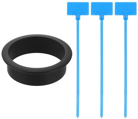 sourcing map Desk Grommet, 2 (50mm) Zinc Alloy Cable Hole Cover Wire Cord Organizer with Marked Cable Ties for Home Office Desktop Wire, Black