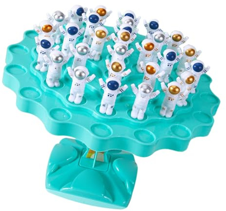 Saluaqui Educational Balance Tree Game Toy Puzzle with Interactive Features, Early Developmental Board Game in Blue, Enhances Coordination and Cognitive Skills with 24 Spaceman Pieces (Blue)