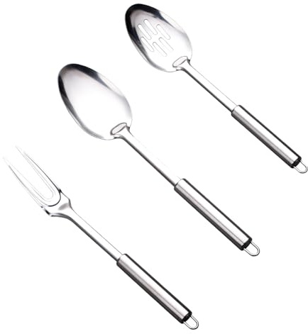 3PCS Slotted Spoon, Strainer Spoon, Large Serving for Cooking, Mixing and Serving, Professional Kitchen Utensils, Essential Set for Home and Restaurant Use, Gifts, Restaurant