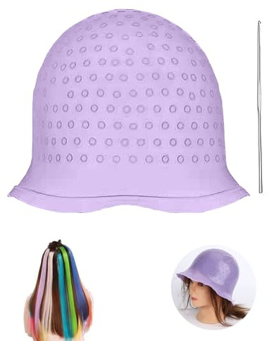 Cappa per ciocche, colore ciocche, parrucchiere, tintura per capelli, accessori per capelli, ciocca usa e getta, colore per capelli, pennello per tintura, colore viola