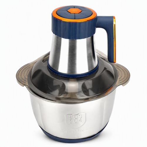 Luocute 5L Rostfritt Stål Köttkvarn 500W Stor Kapacitet 5 Blad Multifunktionell Elektrisk Matprocessor Vegetabilisk Chopper Kök Apparater för Hemkök Restaurang Slaktare (BLUE)
