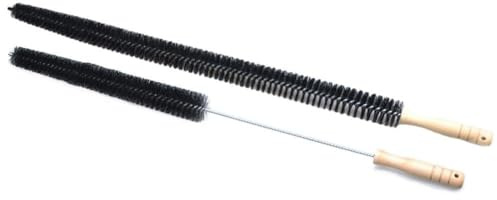 FUANA Heizkörperreinigungsbürste für Heizkörper, 70 cm, biegbar, lang, dünn, Staubwedel mit Holzgriff und Nylonborsten, für Staub, Tierhaare, Fusselentfernung, Heizkörperzubehör