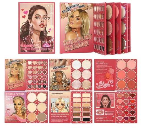 Set Completo De Maquillaje Facial 6 Paneles Cosméticos Mate Y Brillante | Set De Maquillaje Sombras De Ojos E Iluminador Para Madre Esposa Novia Hermanas Escenario Citas Viajes Fotografía